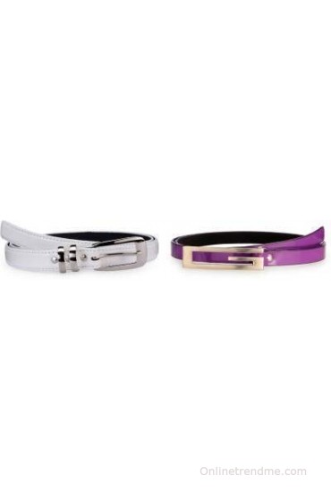 Allura Women Evening, Party, Casual, Formal White, Purple Synthetic Belt(White, Purple)